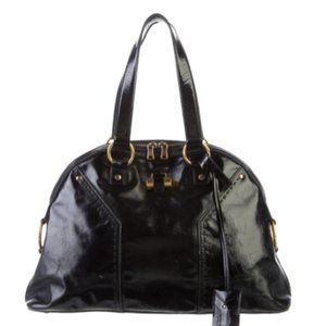 Yves Saint Laurent Vintage Muse Bag Black Patent Leather